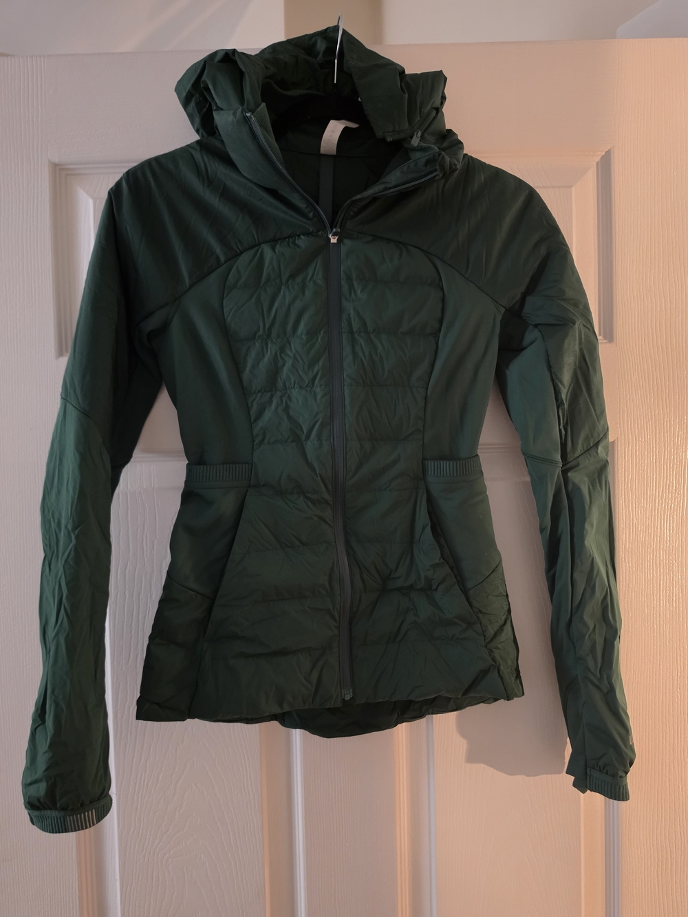 lululemon athletica Dark Green Hooded Quilted Puffer Jacket